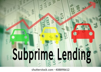 Up Trend Arrow With Car Symbols And Inscription Subprime Lending