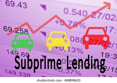 Up Trend Arrow With Car Symbols And Inscription Subprime Lending