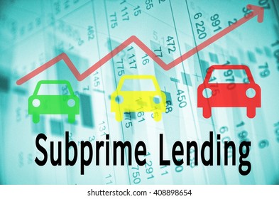 Up Trend Arrow With Car Symbols And Inscription Subprime Lending