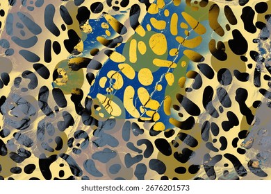 Trend Textile fabric print patterns, digital print designs, background composition with paint strokes and splashes
