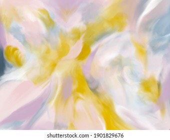 Trendy Modern Abstract Paintings, Pastel Swirl Pattern, Rainbow Pattern, Hand Drawn Brush Stroke Marbling Background. Artistic Stain Textures
