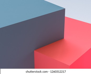 Trendy Modern Illustration Background. Abstract Wallpaper. Geometric Shapes. 3d Rendering. Pastel. Banner. Poster Backdrop. Minimal Style.