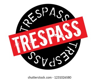 Trespass Stamp On White Background. Sign, Label, Sticker.