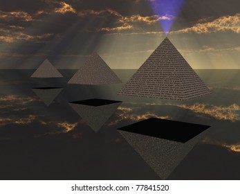 Triad of floating Pyramids