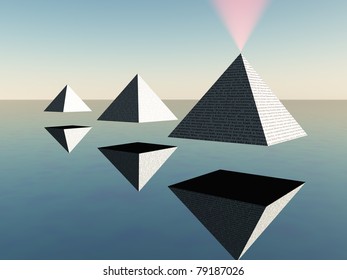 Triad of floating Pyramids