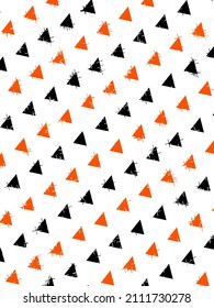 Triangle Element Pattern Background Black And Orange In White Background With Sheer Line