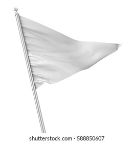 Triangle Flag. 3d Rendering Isolated On White Background 