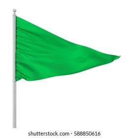 Triangle Flag. 3d Rendering Isolated On White Background 