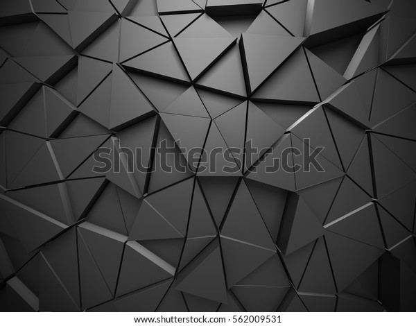 Triangle Poligon Pattern Metallic Wall Background. 3d render illustration