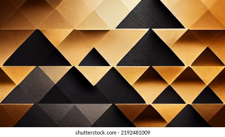 Triangle Solid Black Gold Background Wallpaper Luxury Shiny