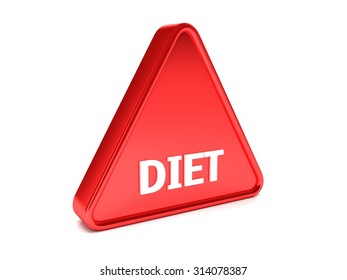 Triangle, surround, red sign that says 