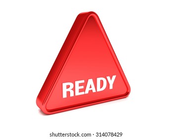 Triangle, surround, red sign that says 
