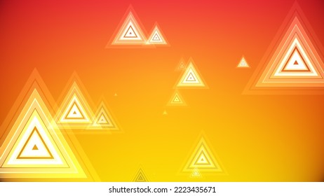 Triangles spring up on a colorful background