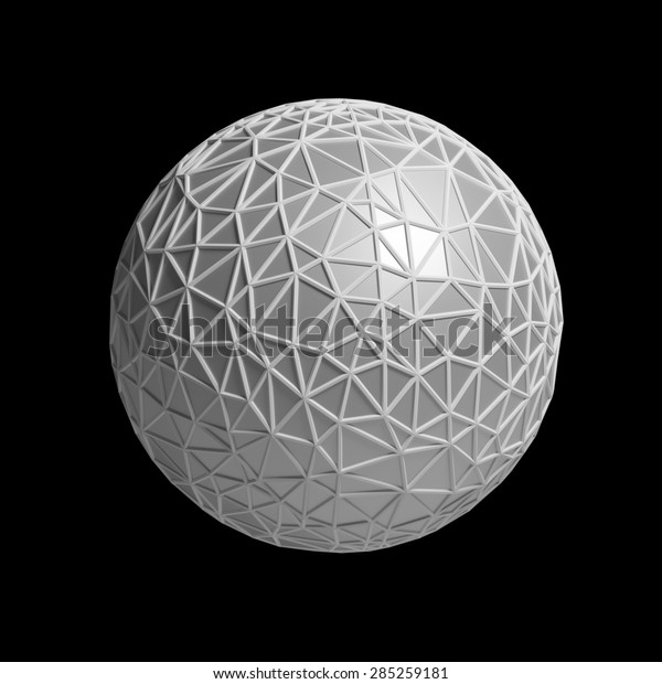 Triangular 3d Sphere On Black Isolated Stock Illustration 285259181 ...