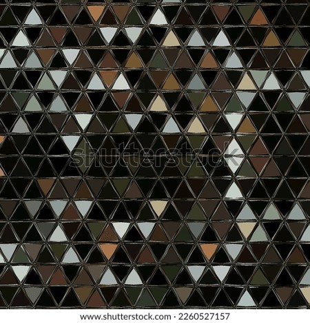 Triangular and circular geometric shapes in dark colors