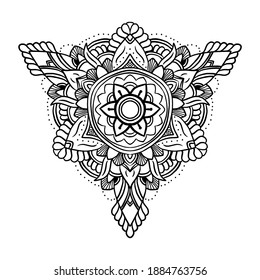 Triangular ornamental coloring page. Perfect for gifts.