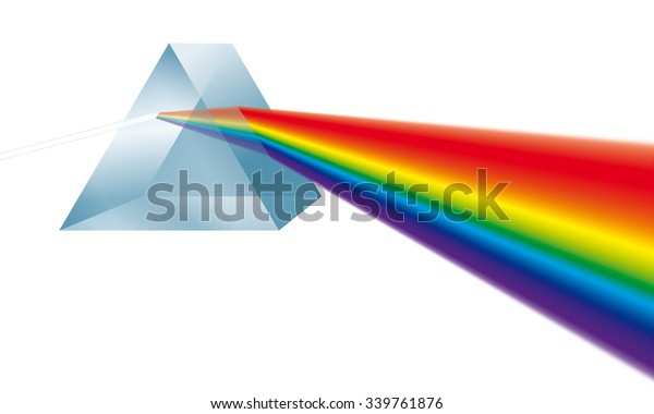 Triangular Prism Breaks White Light Ray Stock Illustration 339761876