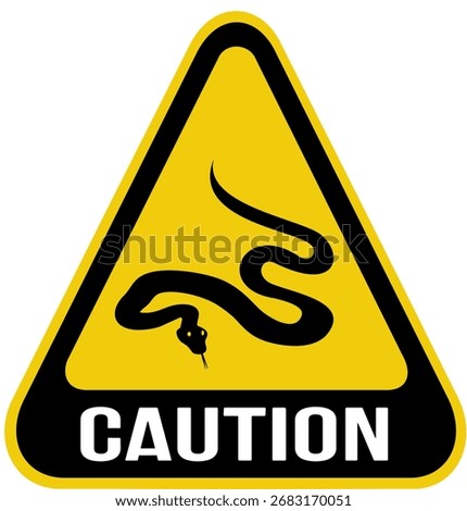 triangular sign that tells to beware of snakes. caution snakes