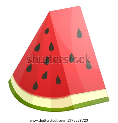 Triangular slice watermelon icon. Cartoon of triangular slice watermelon icon for web design isolated on white background