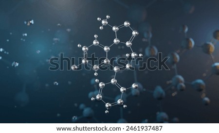 triazolam molecular structure, 3d model molecule, tranquilizer, structural chemical formula view from a microscope