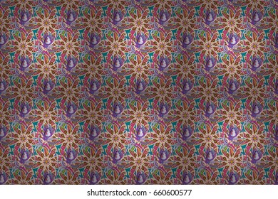 Tribal art boho print, vintage flower background. Background texture, wallpaper, floral theme in colors. Abstract ethnic raster seamless pattern. - Powered by Shutterstock