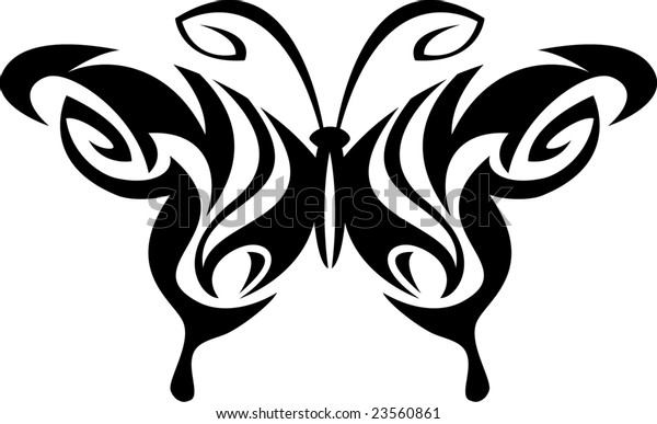 Tribal Butterfly Tattoo Design のイラスト素材