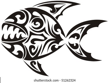 Tribal Fish Tattoo - Illustration