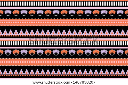 Tribal striped seamless pattern. Aztec geometric background. Can be used in textile design, web design for making of clothes, accessories, decorative paper, wrapping, envelope. Ethnic pattern.