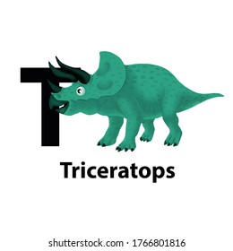 Triceratops. ABC Dinosaurs. Dinosaur Alphabet