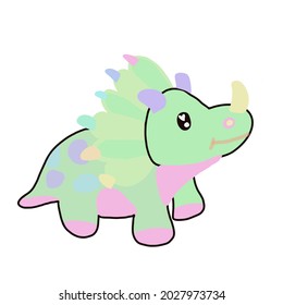 Triceratops Cartoon Image On White Background Stock Illustration ...