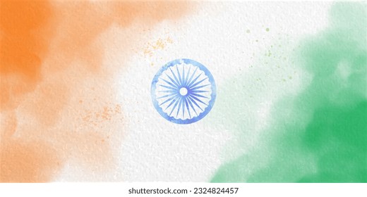 Tricolor flag background of India. Indian Independence day and republic day Concept. Website banner, poster and greeting card design template.