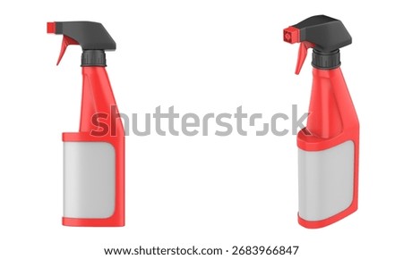 Trigger Spray Bottle Mockup Isolated On White Background. 3d illustration