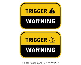 Trigger Warnings Set Stock Illustrations