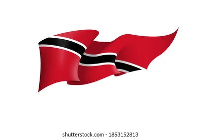 Trinidad and Tobago flag state symbol isolated on background national banner. Greeting card National Independence Day of Republic of Trinidad and Tobago. Illustration banner with realistic state flag.