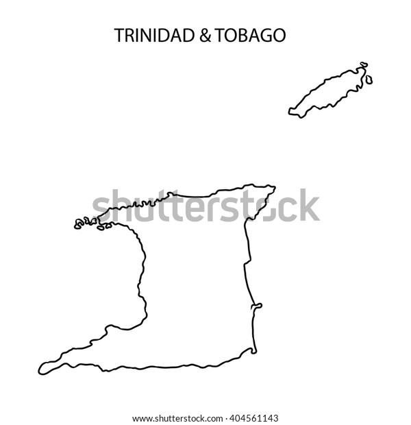 Trinidad Tobago Map Outline Stock Illustration 404561143