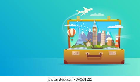 Trip Europe Travel Europe Vacation Europe Stock Illustration 390581521 ...