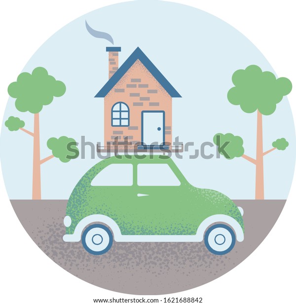 Trip. Motor home.\
Take a house on a\
trip.