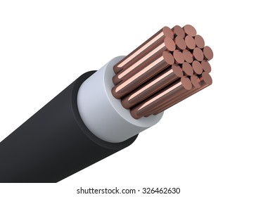 Triphasic Power Cable Wires 3D