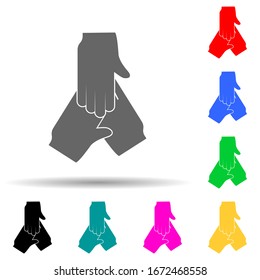 Triple Handshake Multi Color Style Icon. Simple Glyph, Flat Of Conversation And Friendship Icons For Ui And Ux, Website Or Mobile Application