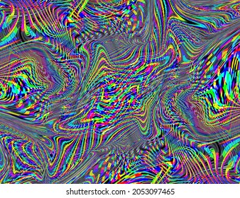 Trippy Psychedelic Rainbow Background Glitch Lsd Stock Illustration ...