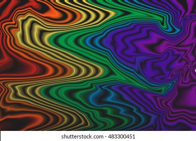 Trippy Rainbow Flowing Abstract Pattern