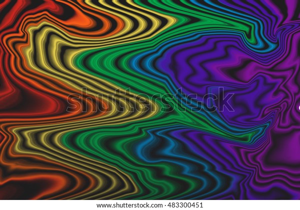 トリッピーな虹の流れる抽象的パターン のイラスト素材