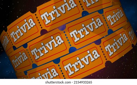 Trivia Movie Tickets Event Party Contest Entry Game Quiz 3d Illustration