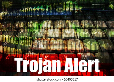 Trojan Alert Message Technology Background