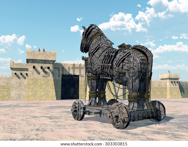 Trojan Horse\
Computer generated 3D\
illustration