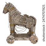 Trojan Horse isolated on white background
Computer generated 3D illustration