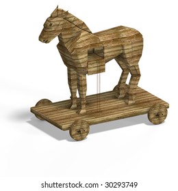 Trojan Horse Ladder Clipping Path Over Stock Illustration 30293749 ...