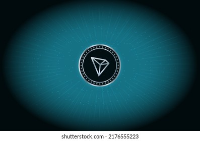 The Tron Virtual Currency Logo. 3d Illustrations.