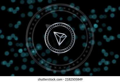 The Tron Virtual Currency Logo. 3d Illustrations.