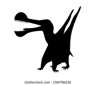 Tropeognathus Silhouette Dinosaur Jurassic Prehistoric Animal. JPG Illustration.